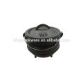 Camping Cookware Of Cast Iron Potjie Pot with three legs